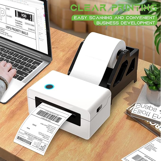 MFLABEL® 100 Rolls of 450 Labels 4x6 Direct Thermal Shipping Labels for Zebra 2844 ZP-450 ZP-500 ZP-505