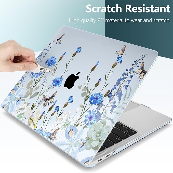 DONGKE for MacBook Air 13 Inch Case 2021-2018, Compatible with A2337 M1 A2179 A1932 Support Retina Display & Touch ID, Hard Shell Plastic Cover with Keyboard Skin - Paradise Nature