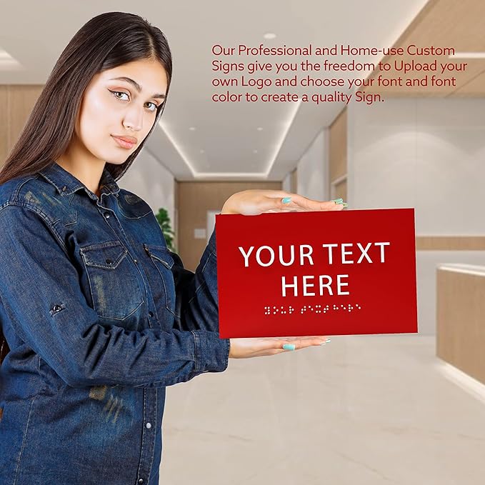 6" X4" Personalized Custom Sign- Tactile Graphics Grade 2 Braille Text | ADA Compliant Wall Mount Plastic Signs For Schools, Offices, Businesses, Apartments & Restaurants