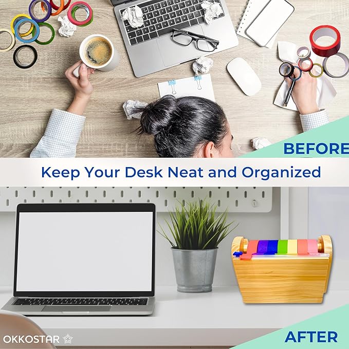 Wood Masking Tape Holder, Kids Tape Dispenser, Craft Tape Dispenser, Multi Roll Tape Dispenser for Kids, Washi Tape Dispenser, Multi Tape Dispenser (Sliding Cutter) *Masking Tape NOT Included