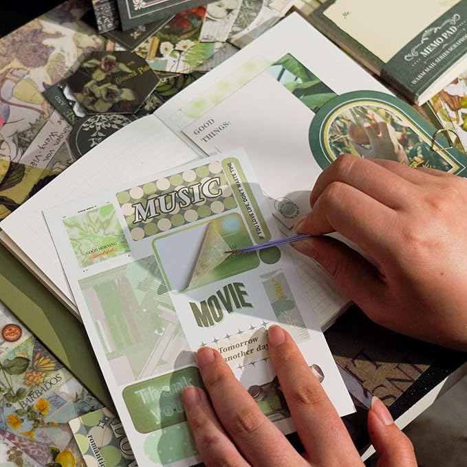 Funto Scrapbooking Kit(162 PCS), Warm Mail Series-Dreamland, Perfect for Bullet Scrapbooking Materials, Planner DIY Arts Craft Collage