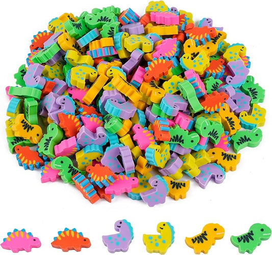 200 Pieces Mini Dinosaur Erasers Bulk Small Pencil Erasers Latex-Free Soft Erasers Pencil Erasers for for Classroom Homework Rewards, Party Favors, Gift Filling