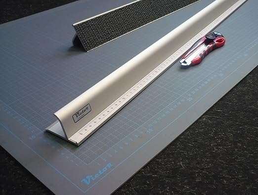 Victor 36-Inch Professional Aluminum Safety Ruler with Finger Guard Edge and Non-Slip Base - Ideal for Large-Scale Precision Cutting - Heavy-Duty Cutting Ruler for Safe Use