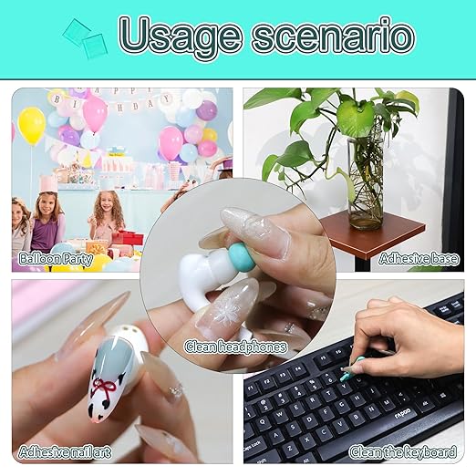 Feosky Adhesive Poster Sticky Tack Putty, Reusable and Removable Adhesive Putty, Mounting Putty for displaying Wall Paintings, Picture, Decoration, Crafts (Black, Pack of 2)