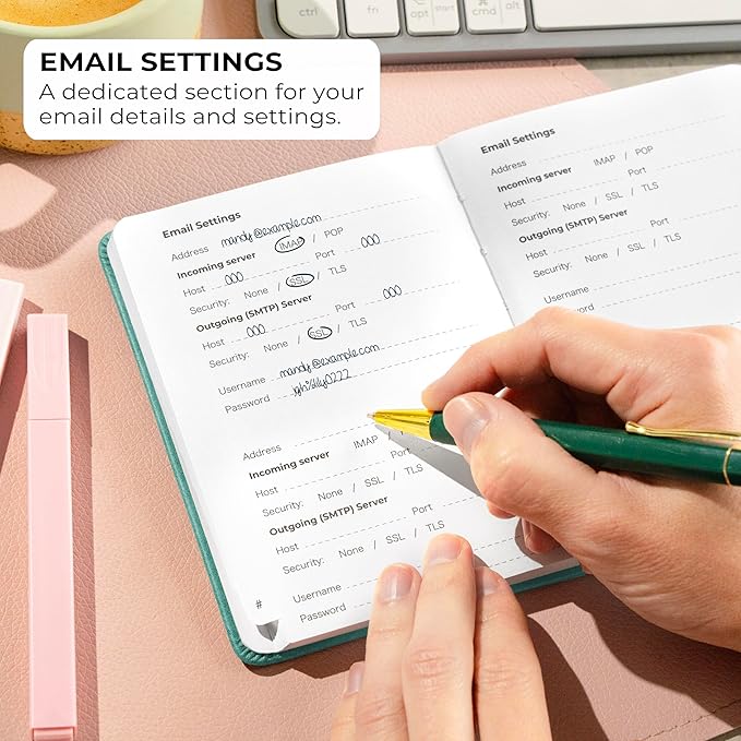 Clever Fox Password Book with alphabetical tabs. Internet Address Organizer Logbook. Small Pocket Password Keeper for Website Logins (Turquoise)