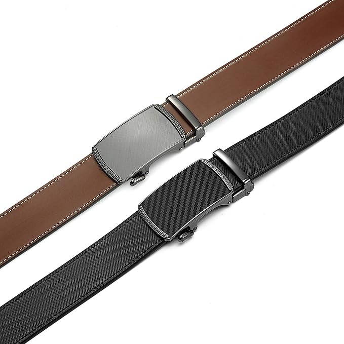 CHAOREN Leather Ratchet Belt Men 2 Pack - Customizable Fit, Effortless Style (35mm)