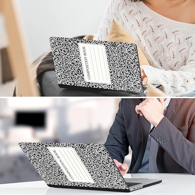 DONGKE Compatible with M4 MacBook Air 15 inch Case 2025 2024 2023 A3241 A3114 A2941 M3 M2 Liquid Retina Display Touch ID, Plastic Hard Case & Keyboard Skin & Screen Protector - Composition Book