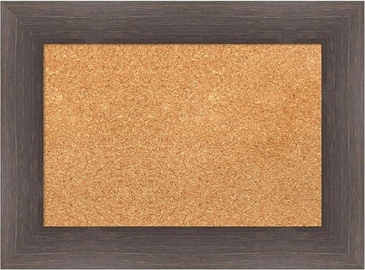 Amanti Art Natural Cork Board for Wall, 17x23 Vision Board with Brown Wood Frame, Small Corkboard Office Decor for Home Organization, Country Rustic Corkboard Pinboard to Display Items for Home