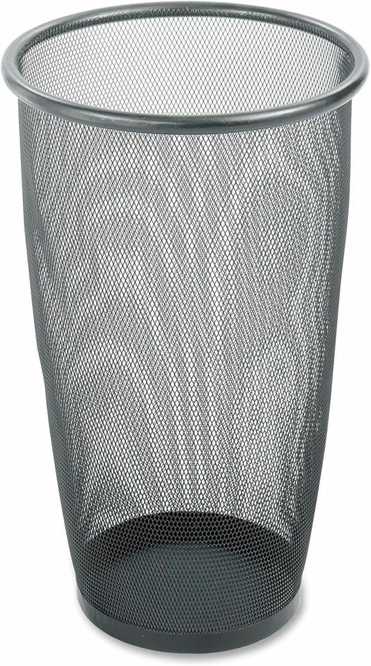 Safco Onyx Large Capacity 9 Gallon Trash Can, Round Powder Coated Mesh Wastebasket for Home & Office