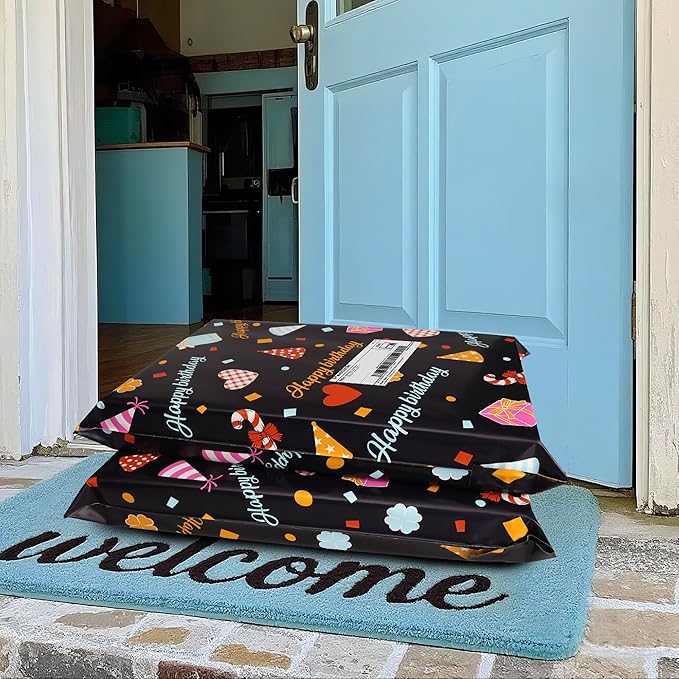 Happy Birthday Poly Mailer 10x13 Inch 25 Pcs, Waterproof Shipping Bags for Clothing, Tear-Resistant Mailier Bags, Strong Mailing Bags with Self-Seal