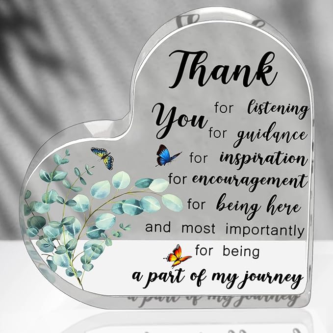 Thank You Plaque Gifts for Women Teacher, Appreciation Gifts for Coworkers Boss Lady, Thank You Gifts for Administrative Therapist Supervisor Principal Mentor Manager Gift Acrylic Plaque, Thank You Office Desk Decoration Signs