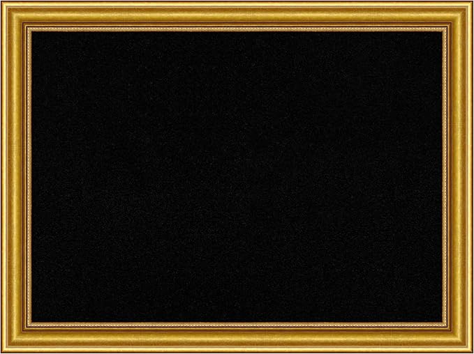 Amanti Art Black Cork Board for Wall, 24x32 Vision Board with Gold Wood Frame, Medium Corkboard Office Decor for Home Organization, Traditional Corkboard Pinboard to display items for home