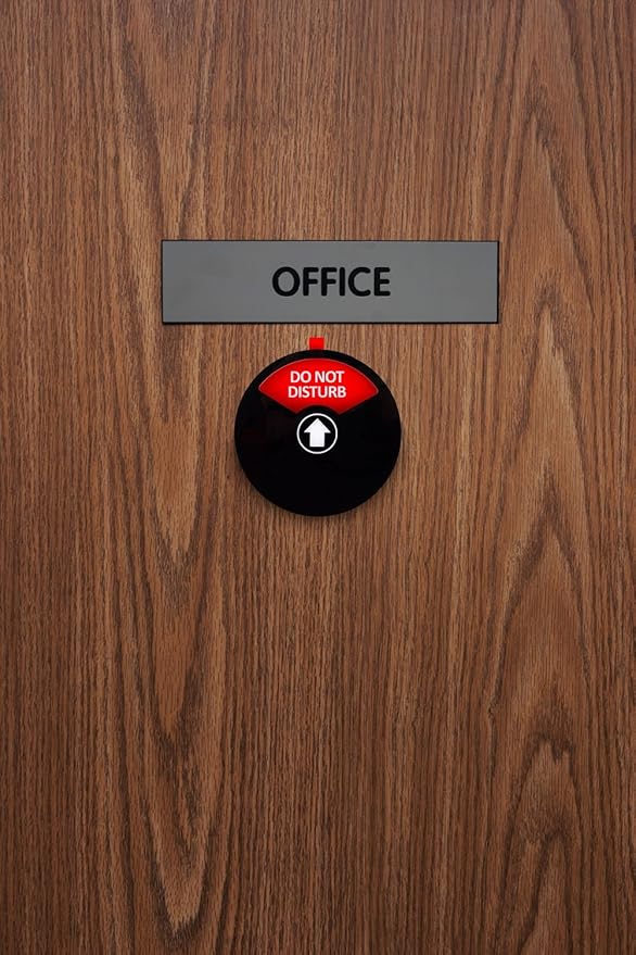 Kichwit Privacy Sign for Office Door, Do Not Disturb, Out of Office, Please Knock, In a Meeting, Conference Sign for Offices, 5 Inch, Black