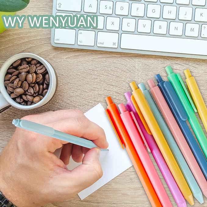 WY WENYUAN Cute Pens - Personalized, Glitter & Colorful for Women & Men, Smooth Writing, Black Ink, 1.0 mm Point, Note Taking