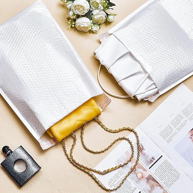 Thenshop 10 Pcs Extra Large Bubble Mailers 20 x 24 Inch Resealable Padded Envelopes Waterproof Shipping Packages Opaque Poly Packaging Envelope Mailers Cushioned Bags for Mailing Packaging, White