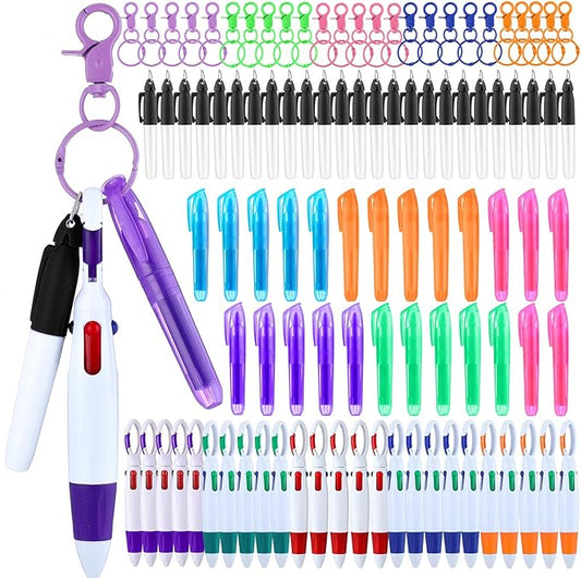 Sherr 25 Sets Retractable Nurse Pens with Mini Highlighter Permanent Marker Keychain Clip Badge Reel Pen Accessories for Nursing Students Medical Staff Office Stocking Stuffer Gift(Many Colors)