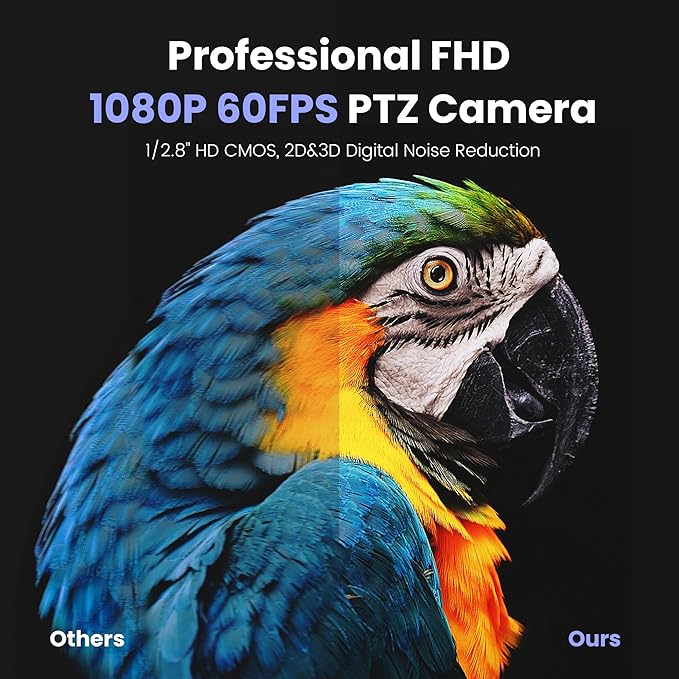 AI Auto Tracking NDI PTZ Camera 3G-SDI/USB3.0/HDMI/LAN IP PoE Live Streaming 20X Optical and 8X Digital Zoom Camera 1080P 60FPS for Church Services Worship Education Events vMix OBS YouTube