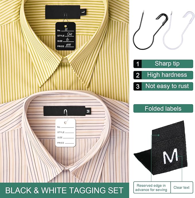 Chumia 3576 Pcs Stitch Tag Gun for Clothes, Quick Clothing Fixer, Tagging Gun with 3000 Barbs, 5 Needles and 100 Price Tags, Sewing Kit for Retail Stores, Garage Yard Sales(Black, White)