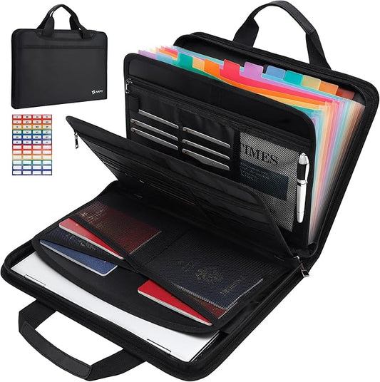 NAFY Fireproof Expanding File Folder, Handbag Multi Size Pockets Accordion File Folder Organizer Portable 13 Pockets Document Organizer for Office Home Receipts Bills Cards Vital Documents Storage
