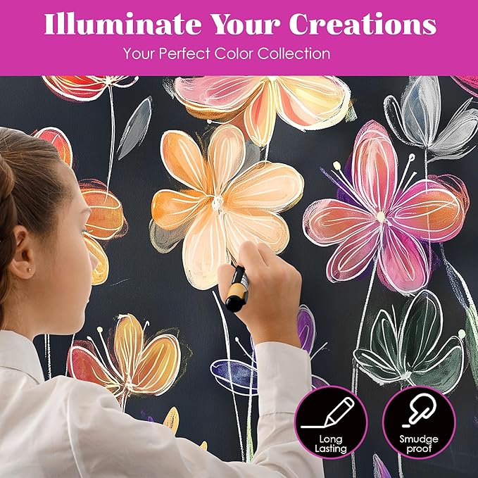 Loddie Doddie Fine Liquid Chalk Markers (10-Count) - Erasable Earth Tones Chalk Markers & Pens for Chalkboard & Blackboard