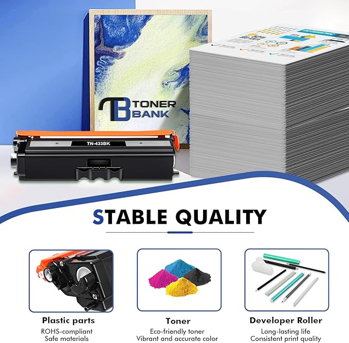 TN433 Toner Cartridge Set TN-433 MFC-L8900CDW Compatible Replacement for Brother TN433 TN 433 TN431 for Brother MFC L8900CDW HL-L8360CDW HL-L8360CDWT HL-L8260CDW MFC-L8610CDW Printer (BCYM, 4 Pack)