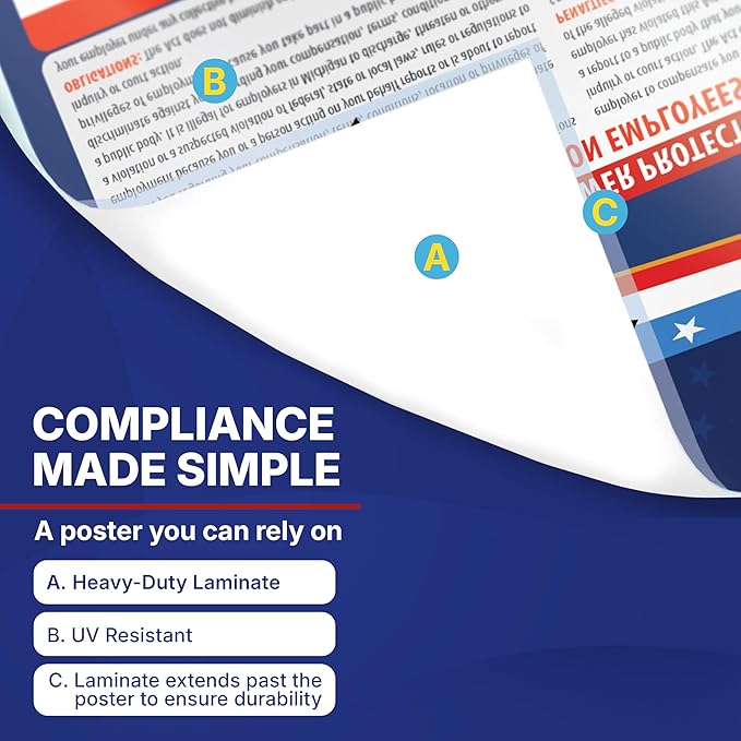 2026 Texas State and Federal Labor Law Poster - English Spanish Combo - OSHA Workplace Compliant - Mandatory Regulations All-In-One Required Compliance Posting for Employees - 17" x 40" - Laminated (Combo)