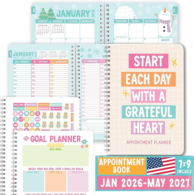 Weekly Appointment Book 2026-2027 - Hourly Appointment Book, Vertical Weekly Planner 2026-2027, Monthly Schedule Books, Doodle Daily Planner With Hourly Schedule
