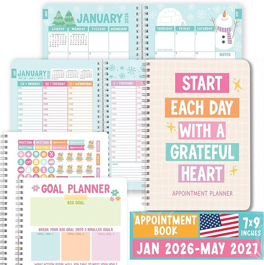 Weekly Appointment Book 2026-2027 - Hourly Appointment Book, Vertical Weekly Planner 2026-2027, Monthly Schedule Books, Doodle Daily Planner With Hourly Schedule