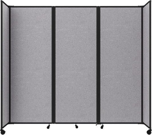 Versare Room Divider 360 Portable Wall Partition | Folding Panels | Large Freestanding Divider | Locking Wheels | Temporary Room Separator