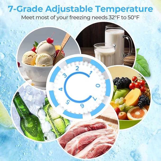 Antarctic Star 2.56 Cu.Ft. Mini Fridge with Freezer, Small Refrigerators with Adjustable Thermostat, Low Noise, Energy Saving, Compact Refrigerators for College Dorm, Office, Bedroom, Apartment, Black