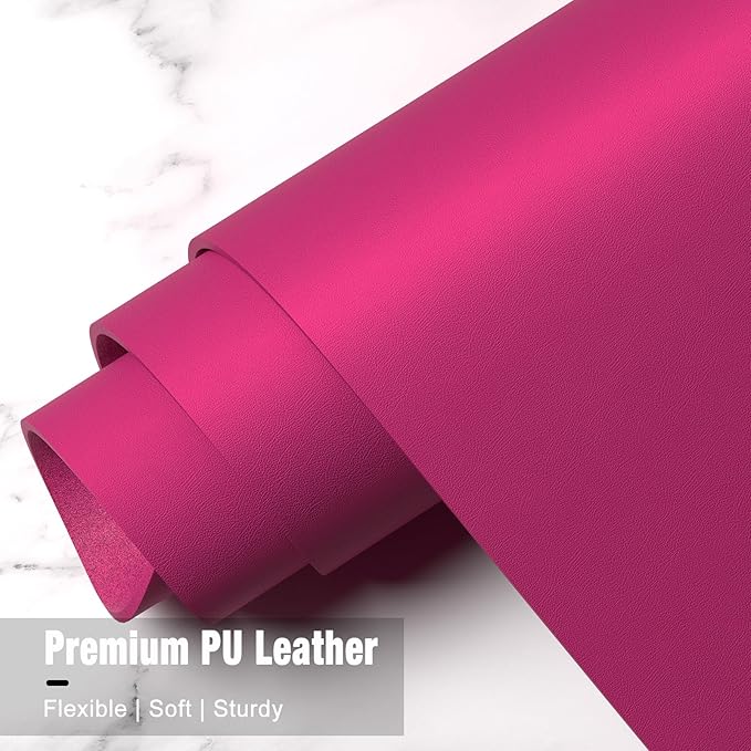 Hsurbtra Desk Pad, 35.5" x 17" PU Leather Desk Mat, XXL Extended Mouse Pad, Waterproof Desktop Blotter Protector, Non-Slip Ultra Thin Large Laptop Keyboard Writing Mat for Office Home, Bright Rose