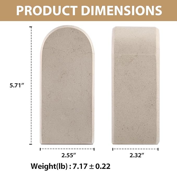 Koville African Natural Marble Bookends for Shelves, 7lbs Heavy-Duty Marble Book Holders, Decorative Book Ends, Bookshelf Apartment Decor for Normal Books/CD/Video Games