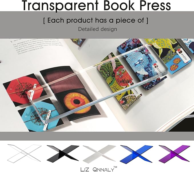 Large Clear Acrylic Book Stand - Perfect for Displaying Open Books on Your Coffee Table - Ideal for Bibles, Cookbooks, Magazines, Each with a Lucite Paperweight