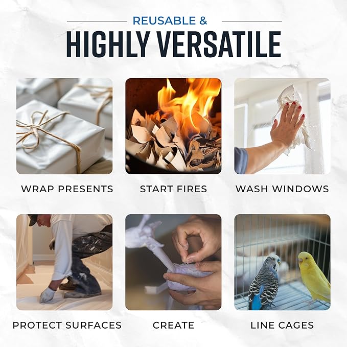 Bryco Goods 24" x 36" Newsprint Packing Paper Sheets for Moving | 320 Sheets | 20lb | Made in USA | Newspaper Paper | Must Have in Your Shipping Supplies