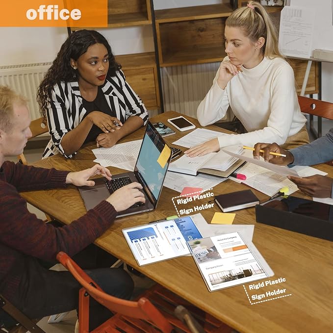 Magnetic Wall Sign Holder 8.5x11 10 Pack, Clear Rigid Plastic Sign Holders with Magnet Strips and Adhesive Strips for Office/Restaurant Door/Display Window Poster/Document