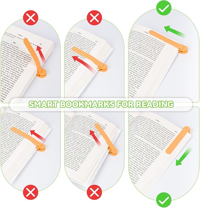 3 PCS Automatic Bookmark, Smart Bookmarks for Women & Men - Silicone Book Markers for Reading Lovers - Gifts & Party Favors