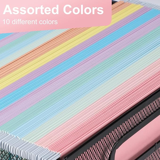 Hanging File Folders, 70 Pack Letter Size Hanging File folders with 1/5-cut Tabs, Stay Organized for Your Home and Office Bulk File, Documents and Paper, Macaron 10 Colors