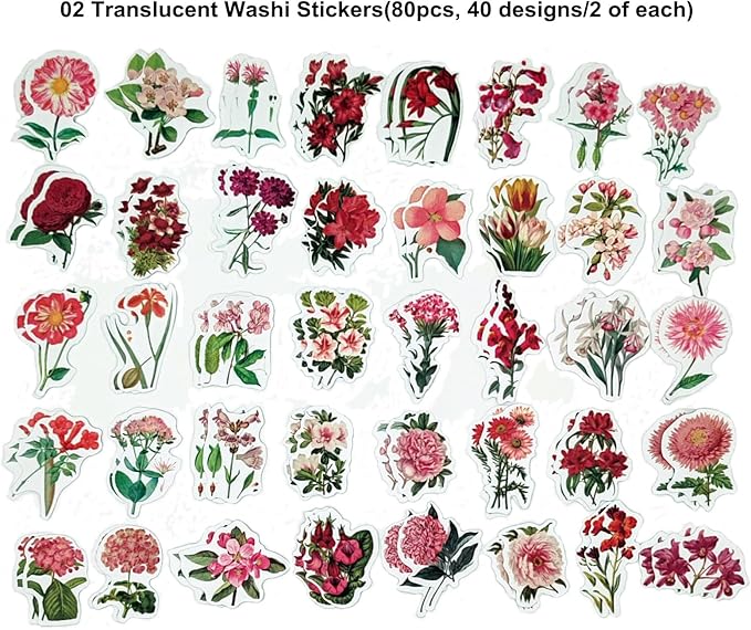 200PCS Vintage Scrapbooking Supplies Pack, Aesthetic Scrapbook Sticker Paper Art Journaling Kit for Bullet Junk Journals,Planner,Cottagecore Decor Gifts (Pink Series)