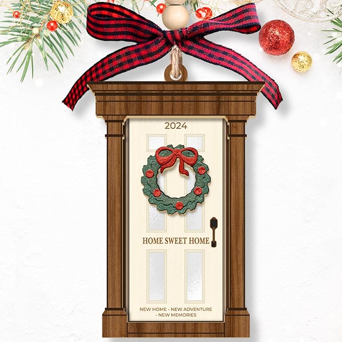 New Home Ornament 2024 - First Home 2024, First Christmas in Our Home 2024 - Housewarming Gifts New Home - Wood & Acrylic 1st Ornament