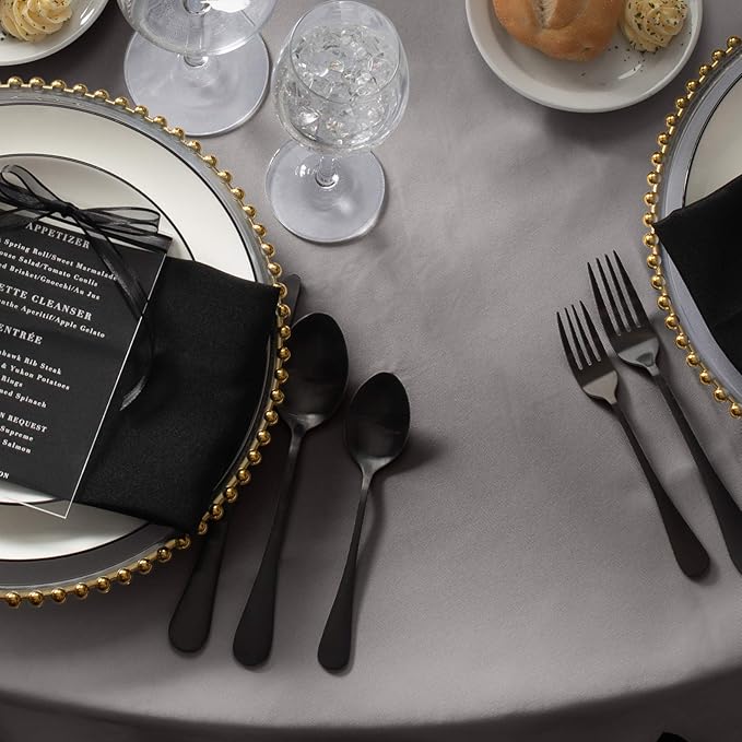 Gee Di Moda Rectangle Tablecloth - 60 x 102 Inch Charcoal Table Cloth for 6 Foot Rectangle Table - Heavy Duty Washable Fabric - for 6 Ft Buffet Table, Holiday Party, Dinner, Wedding & Baby Shower