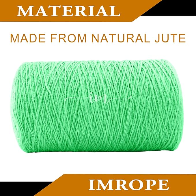 1mm x 5000 Feet Light Green Jute Rope, Twine for Gardening Tomato Climbing Plant Tie Floristry Crafts Gift Wrapping Packing Decor