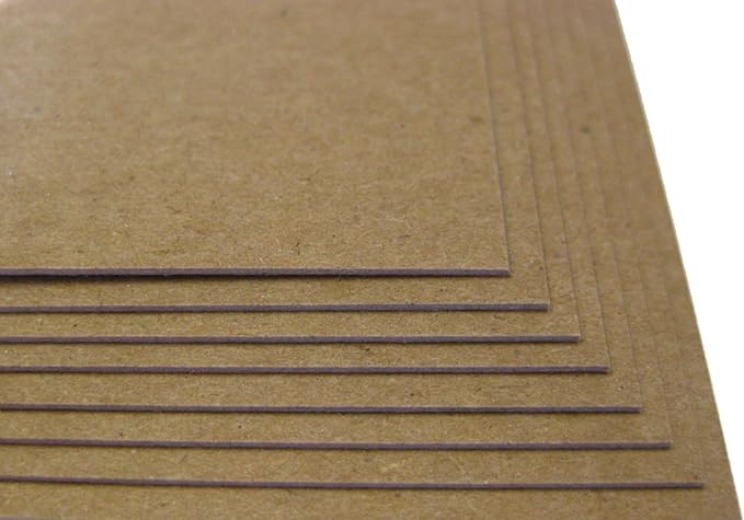 50 Sheets Chipboard 24pt (Point) 5" X 7" (5X7 Inches) Photo|Card|Frame Size .024 Caliper Thickness Light Weight Cardboard Craft and Packing Brown Kraft Paper Board