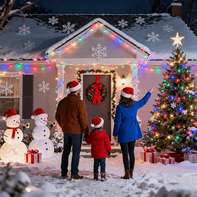 1500 LED Christmas Lights Outdoor with 12 Modes, 470FT Green Wire Christmas String Fairy Lights with Timer & Dimmable, Waterproof Twinkle Tree Lights for House Party Wedding Xmas Decor, Multicolor