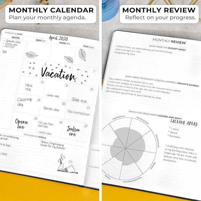 Clever Fox Planner Pro Premium – Luxurious Weekly & Monthly Planner with Budget Organizer for Productivity & Goals, Undated, A4 (Black)