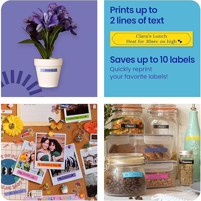 Brother P-Touch PT-N10 Personal Handheld Label Maker, Portable and Prints, P-Touch Btag ~½” (12mm) Wide Color Personalized Label Tapes,