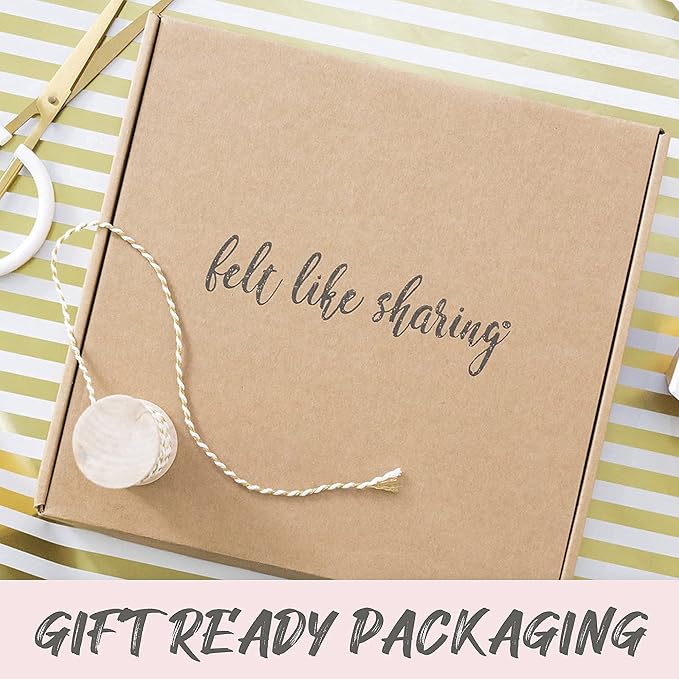 Felt Like Sharing Square Letter Board (Black and White Felt - 10”x10”) – Changeable Message Board w/3 Sets of Felt Board Letters – Statement Wall Sign for Quotes, Home or Holiday Decor In Oak Frame