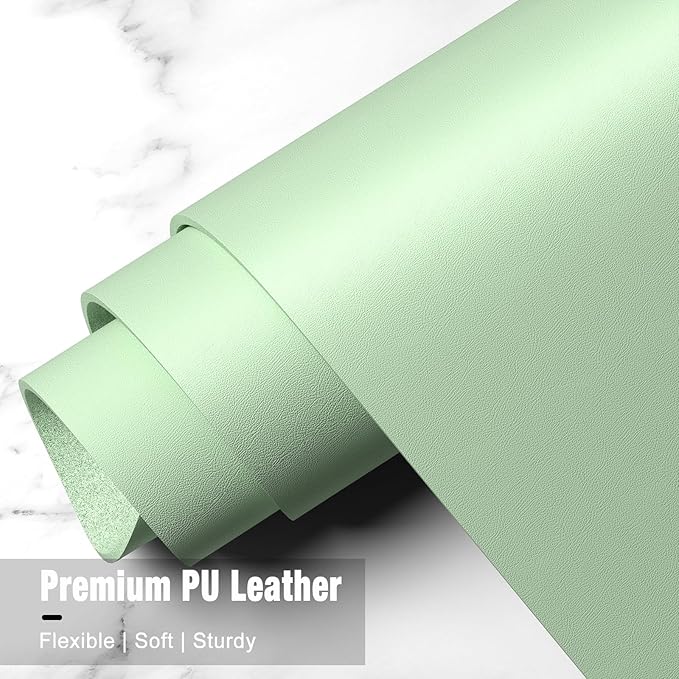 Hsurbtra Desk Pad, 48" x 17" PU Leather Desk Mat, XXXL Extended Mouse Pad, Waterproof Desktop Blotter Protector, Non-Slip Ultra Thin Large Laptop Keyboard Writing Mat for Office Home, Lake Green