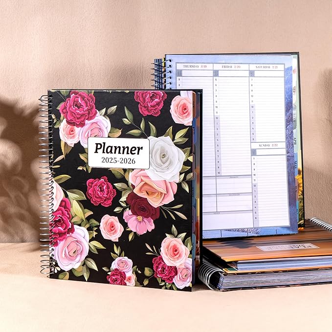 CAGIE Planner 2025-2026 July 2025-Jun 2026 for Women Daily Weekly and Monthly Planners Calendar Large Hourly 25-26 Yearly Academic Agenda with Stickers Hardcover, 8.5 x 11