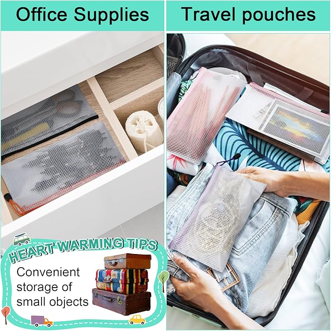 Harloon 150 Pack Pencil Pouch Bulk Gifts Operation Christmas Mesh Zipper Pencil Cases 9.5 x 4.5 Inch Small Clear Holder Storage Multipurpose Cosmetics Toiletry Bags for Office Bill Travel(10 Colors)