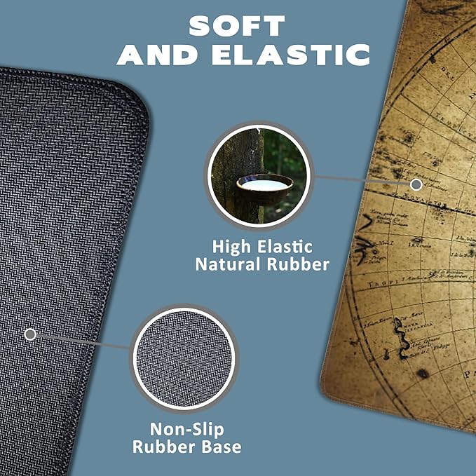 Large Mouse Pad Retro Map Extended Gaming Mouse Pad Non-Slip Desk Mat with Stitched Edge Laptop Computer Keyboard Mousepad for Office Home 35.4" x 15.7"